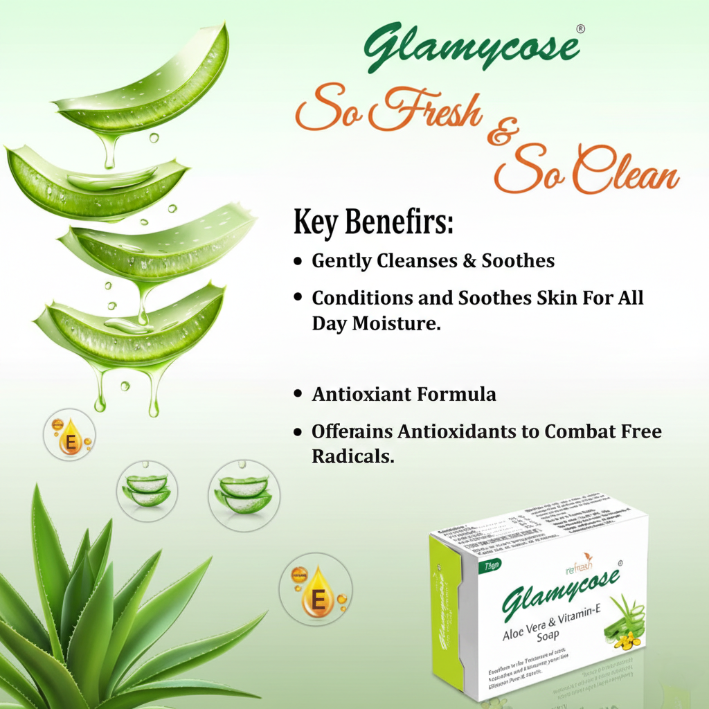 Glamycose Aloevera & Vitamin-E soap